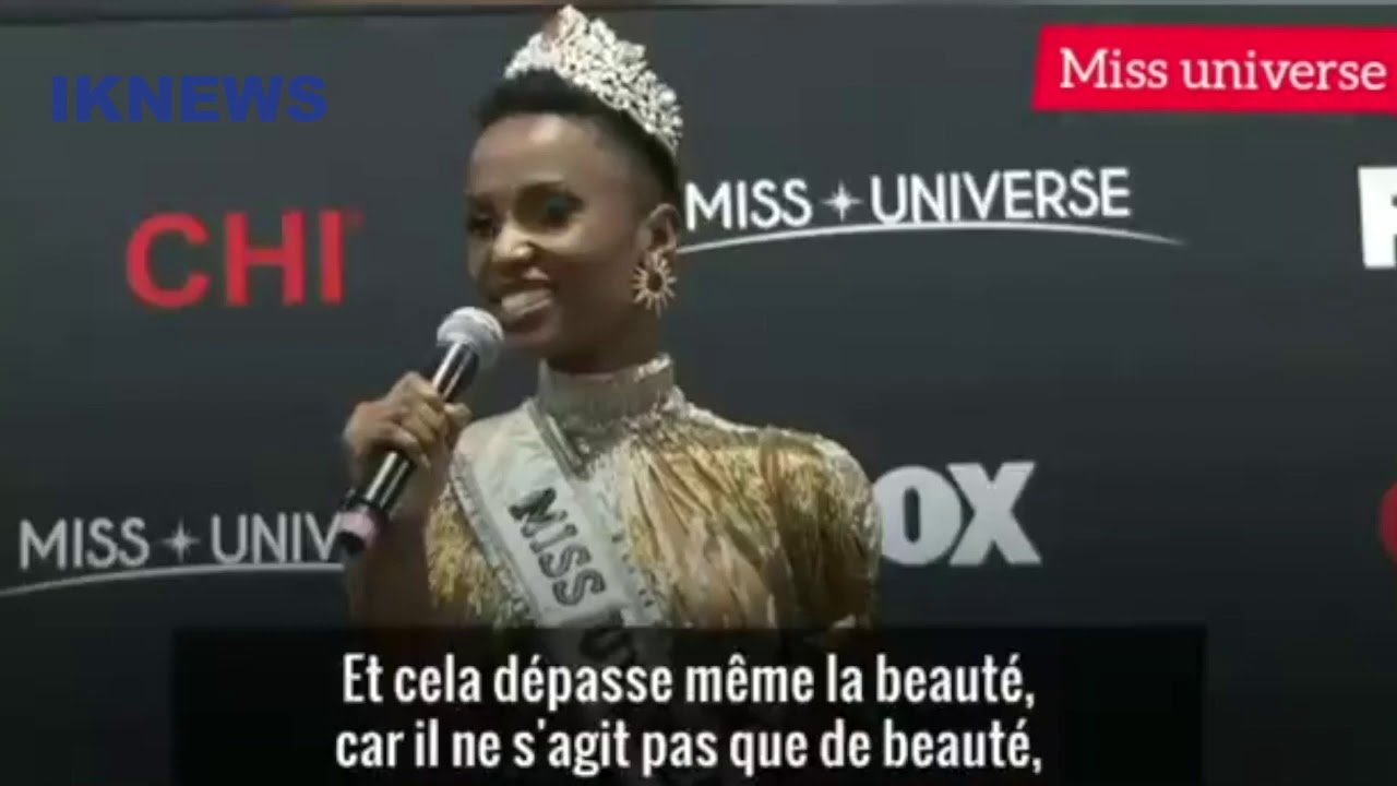 Le message de Zozibini Tunzi: Miss Univers 2019