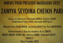 Paris: L’Intégralité du Maouloud de la Zawiya Seydina Cheikh (En plusieures Parties: Les interventions des OUSTAZS, le Burd, les réactions…)