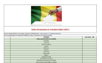 GEPI: Grille d’Evaluation du Président Idéal. Une grille pour permettre aux citoyens d’attribuer une note au candidat de leur choix pour la présidentielle.